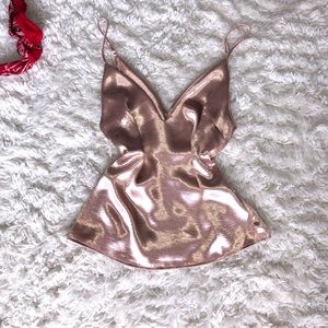 Rose gold silky cami